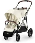 Cybex Gazelle S Stroller Modular Double for Infant and Toddler Includes Detachable Shopping Basket Over 20+ Configurations Folds Flat Easy Storage, Seashell Beige, 1.0 Count, 28.4 pounds