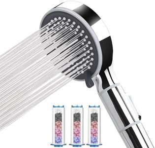 Soffione Doccia con Filtro Anticalcare,Doccino per Doccia con 6Funzioni Getto,Doccetta con Interruttore ON/OFF e filtro doccia,Rimuove I'acqua Dura,⌀110mm,Cromo