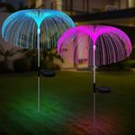 Special Diwali light for garden Solar Outdoor Garden lights met wonderful christmas Solar Waterproof Decorative Fiber Optic Jellyfish Lights with 7 Color Changing, Outdoor Garden Decorations (1)