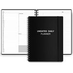 Undated Daily Planner - Undated Planner with Hourly Schedules, Action Items and Follow-up, A4 Daily Organizer Notebook to Increase Productivity, Appointment Book for Time Management, 8.5 × 11 Inch