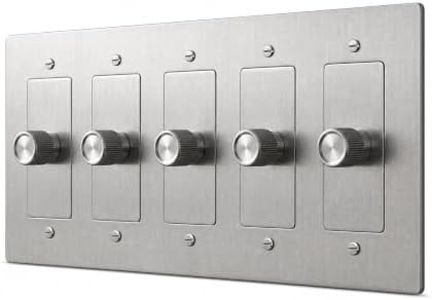 Brass Dimmer Light Switch - 120V AC - Solid Brass Wall Plate for LED Bulbs - Handcrafted Rotary Dimmer with Knurled Knob - UL Listed Flicker-Free Dimming - Vintage Style Light Control for Home Décor