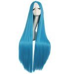 MapofBeauty 40 Inch/100cm Long Silky Smooth Costume Anime Wig (Cyan Blue)