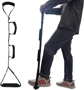 Fanwer Leg Lifter Strap（Multi-Loop Adjustable 35Inch - 44Inch）- Padded Handgrips & Soft Foot Pad, Knee Surgery Recovery Aids, Rigid Foot Loop & Hand Grip, Mobility Aids for Disabled and Elderly