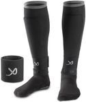 LUX Soccer Sleeves w/Free Guard Stays for Men/Boys/Youth Compatible w/Soccer Grip Sock (Black Small)