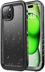 SPORTLINK Phone Case for iPhone 15 Plus - Compatible with iPhone 15 Plus Waterproof Case, 360 Full Body Protection with Screen Protector [IP68 Waterproof][Military-Grade Shockproof|Dustproof], Black