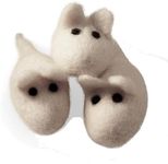 Earthtone Solutions Cat Mouse Toys - 3 Felted Wool Mouse Toys Without Catnip for Indoor Cats and Kittens - Large Handmade Mice - White