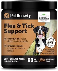 Pet Honesty Flea & Tick Support Supplement - Flea and Tick Soft Chew for Dogs, No Harsh Chemicals, Natural Way to Enjoy The Outdoors - Hickory Bacon (90 Count)