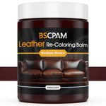 BSCPAM Leather Recolouring Balm - Leather Repair Kit for Furniture & Vinyl- Leather Dye, Restore & Renew for Couches, Car Seats, Belt, Boots - Non-Toxic Leather Stain - 12oz Medium Brown