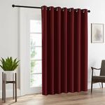 RYB HOME Backdrop Curtains Christmas - Extra Wide Vertical Blinds for Bedroom Window Curtains Blackout Drapes for Patio Sliding Door Living Room Wall Divider, W 100 x L 84, Burgundy Red