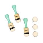 Craftelier - Mini Ink Applicators Kit for Scrapbooking and Crafts | Includes 3 Applicators with Velcro Base + 6 Interchangeable Round Pads Diameter 20 mm | Turquoise