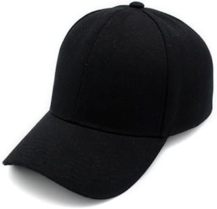 Baseball Cap Hat Men Women - Classic Adjustable Plain Blank, BLK