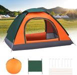 Lishetimig Camping Tent,Automatic 2-3 Man Person Instant Tent,Pop Up Tent, Lightweight, Waterproof, Easy Set Up for Outdoor Camping, Hiking, Mountaineering, Beach, Include Carry Bag (Orange&Green)