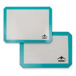 DOCOSS Silicone Non Stick Oven Baking Mat, Silicon Baking Sheet,Pack of 2 (15.5" x 11.5 "Inch)(Turquoise)