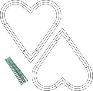 Upstout 2-Pack Heart Shaped Wire Wreath Frame – Heart Metal Wreath Form with Ring Design for DIY Crafts, Floral Projects, and Home Decor – Dark Green Wire Frame for Christmas Holiday & Weddings