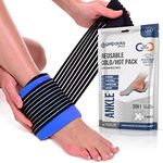 Gelpacks Direct Ankle Ice Pack Wrap for Sports Injuries, Hot and Cold Pack for Plantar Fasciitis, Achilles Tendonitis, Joint Pain Relief - Microwavable Heat/Cold Compress Support for Sore Feet