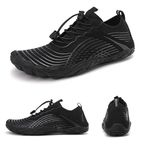 Anttyscar Hike Footwear Barefoot Shoes Womens Mens, Barefoot Trainers, Non-Slip Lightweight Water Shoes, Wide Toe Fit Walking Running Gym Swim Surf Outdoor Black