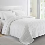 puredown® California King Blanket - Soft Lightweight Down Blanket for All Seasons, Cozy Warm Luxury Bed Blanket with Satin Trim, White (110"X98")