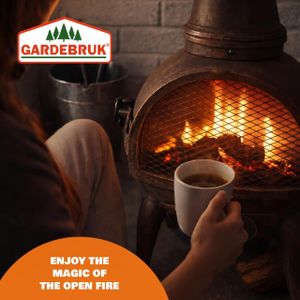 GARDEBRUK Cast Iron Patio Heater – Fire Guard, Poker & Cover, 112cm, Black