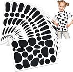 Coopay 12 Sheets Black Adhesive Felt Circles Felt Pads Spotty Dog Style 288 Pieces Irregular Shape Dots Felt for Halloween DIY Sewing Projects Costume