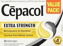 Cēpacol Extra Strength, Sucrose Free, Honey Lemon, Sore Throat lozenges, Value Pack, 36 count