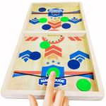 Pine Wood Large Size Professional Fast Fastest Finger First Board Game for Kids & Adults | Wooden String Hockey Game | Sling Puck Board Toy | Ideal for Family Entertainment, Birthday Gifts MAGNIDUDE