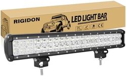 RIGIDON 20Inch 126W Light Bar, Double Row Flood Spot Combo 12600LM LED Light Bar Waterproof Driving Boat Road LED Work Light for ATV UTV Jeep Truck