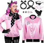 AOTHSO 1950s Pink Satin Jacket with