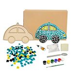 Mold Your Memories Wood Diy Car Mosaic Art Kit, Creative Art And Craft Kit, Birthday Return Gift For Boys And Girls (Car, Multicolor)