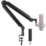 Sensic SA-30 Microphone Boom Arm, 360° Rotatable Mic Stand with 6 inch riser, Microphone Holder with 1/4", 3/8" and 5/8" Adapters, Professional Microphone Arm with Accessories, Mic Boom Arm Black