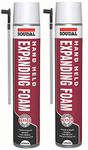 Soudal 750ml Champagne Gap Filler Expanding Foam Handheld Spray with Nozzle & Gloves (2)