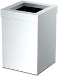 Gatco Modern Square Wastebasket, Chrome - Stainless Steel Trash Can with Removable Lid, Leakproof, 3 Gallon Capacity for Bathroom, Bedroom, Kitchen, or Office