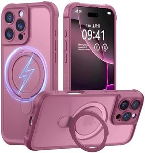 MOCCA Design for iPhone 16 Pro Case with Magnetic Invisible Stand [Full Camera Protection] [Compatible with Magsafe] Military Drop Shockproof Translucent Matte Phone Case Cover 6.3",Lavender Purple