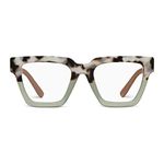 Peepers by PeeperSpecs Women's Take a Bow Blue Light Blocking Reading Glasses, Chai Tortoise/Green, 51