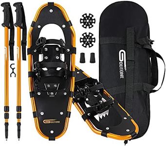 Goutone 21/25/30 Inches Light Weight Snowshoes with Poles for Women Men Youth Kids, Aluminum Terrain Snow Shoes with Adjustable Trekking Poles and Carrying Tote Bag.