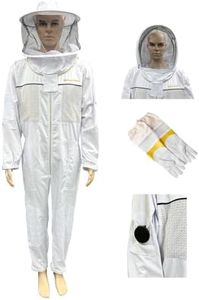 benefitbee Ventilated Beekeeper Suit with Gloves Magnetic Tool Clip - Full Body Protective Beekeeping Suit for Men Women - Breathable & Lightweight Beekeeper Suit for Beekeepers (S)