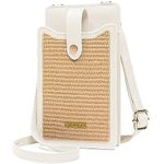 Womens Cellphone Crossbody Bag Small Light Leather Shoulder Purse Handbag Card Wallet Lanyard Case Girls Satchel Pouch, H2-beige