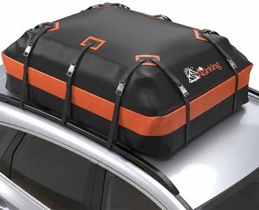 Asinking Car Roof Bag Rooftop top Cargo Carrier Bag 21 Cubic feet Waterproof for All Cars with/Without Rack, Includes Anti-Slip Mat, 10 Reinforced Straps, 6 Door Hooks, Luggage Lock