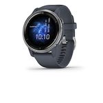 Garmin Venu 2, GPS Smartwatch with Advanced Health Monitoring and Fitness Features, Silver Bezel with Granite Blue Case and Silicone Band, (010-02430-00), 33 mm