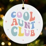 NewEleven Aunt Ornament Gifts from Niece, Nephew for Aunt, Auntie, Sister - Aunt Announcement, Promoted to Aunt, Best Aunt Ever Gift - Christmas Tree Decoration Ceramic Ornament