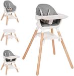 Komcot Baby High Chair, 6 in 1 Wood