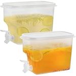 Jucoan 2 Pack 0.9 Gallon Fridge Beverage Drink Dispenser with Leak-Proof Spigot, Plastic Cold Drink Juice Beverage Dispenser Jug for Party Drink, Juice, Iced Tea, Lemonade, Cold Brew