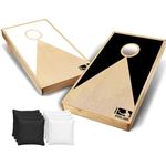 Original American Cornhole® Black&White | Tossing Game | 100% Wooden| Premium Quality | Official Dimensions | 2 Boards + 8 Bean Bags + 1 Storage Bag | Outdoor & Beach Sport | OriginalCup®