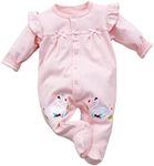 Infant Baby Girl Boy Onesie Cotton Newborn Outfit Bodysuit Jumpsuit Long Sleeve Romper for 3-6 Months A Pair of Swans