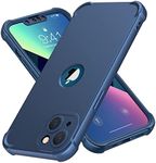 ORETECH Designed for iPhone 13 Case with 2 x Tempered Glass Screen Protector Shockproof Protection Cover Hard PC Silky Soft Touch Full Body Protective Case for iPhone 13 (2021) 6.1'' - Blue