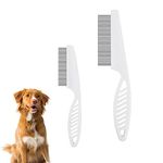 2 Packs Pet Hair Comb, 2 in 1 New Dog Comb Multifunctional Pet Hair Comb Pet Hair Comb Flea and Tear Stain Removal Cat Comb for Grooming and Dehairing Face and Paws