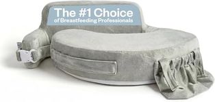 My Brest Friend Super Deluxe Nursing Pillow, Firm Flat Breastfeeding Pillow with Patented Wraparound Support, Back Support, Adjustable for Breastfeeding, Postpartum Essential, Plush Cover, Grey