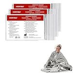 HONYAO® Emergency Blankets 3pcs, Foil Blankets Silver, Thermal Blanket 210×160 cm, Survival Blankets Perfect for Outdoors, Survival, Hiking, Marathons or First Aid, Tear Resistant