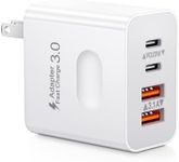 USB C Charger Block, 40W 4-Port USB-C Wall Charger Fast Charging Dual Port USBC Power Adapter+Double USB Wall Plug Multiport Brick Type C Block for iPhone 15 14 13 12 11 Pro Max XS XR, iPad, Samsung