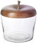 Godinger Apple Glass Jar with Wood Lid, A Touch of Rustic Charm