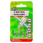 Slime 4-Way Tire Valve Tool with 4 Valve Cores